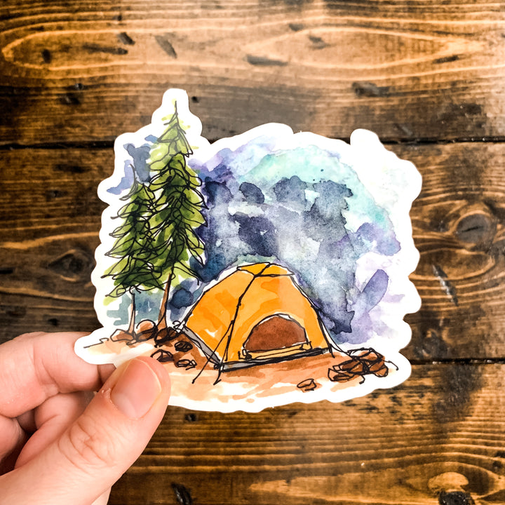 Camping Tent, Vinyl Sticker