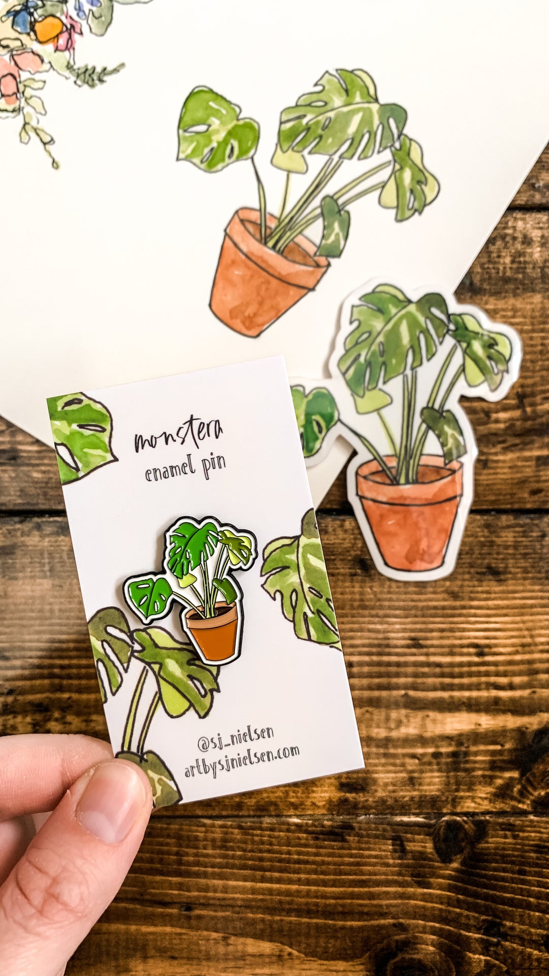Monstera, Enamel Pin