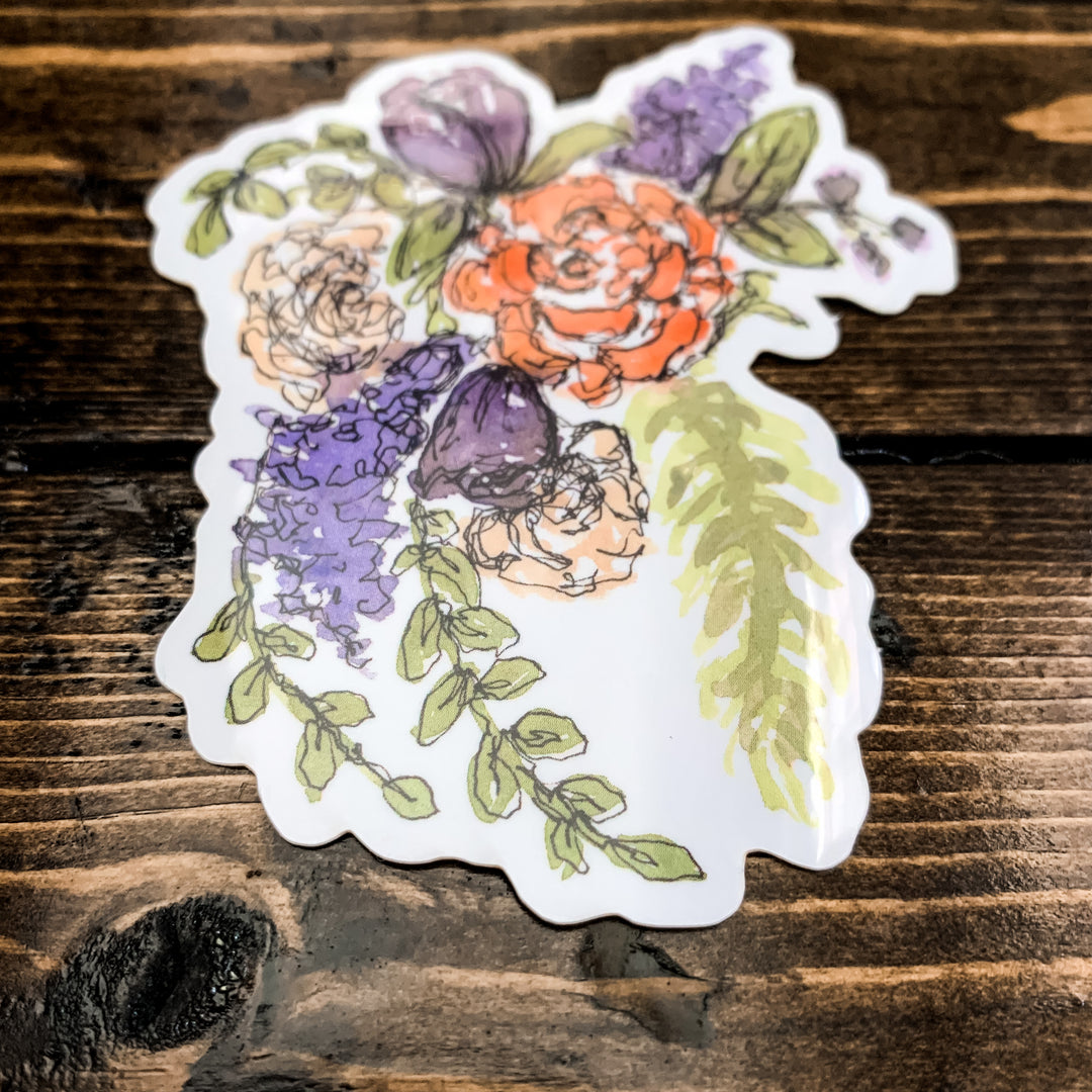 Flower Bouquet, Vinyl Sticker