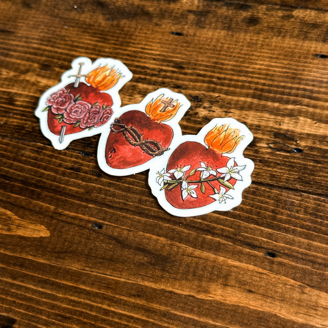 Three Hearts of the Holy Family, Vinyl Sticker