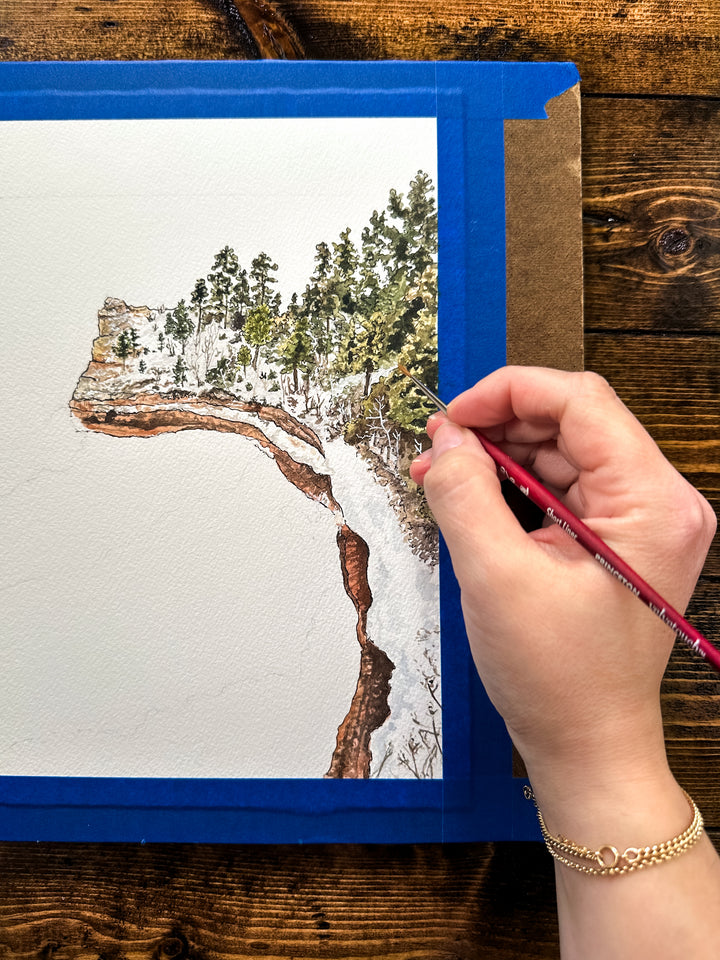 Pictured Rocks National Lakeshore, Original Watercolor