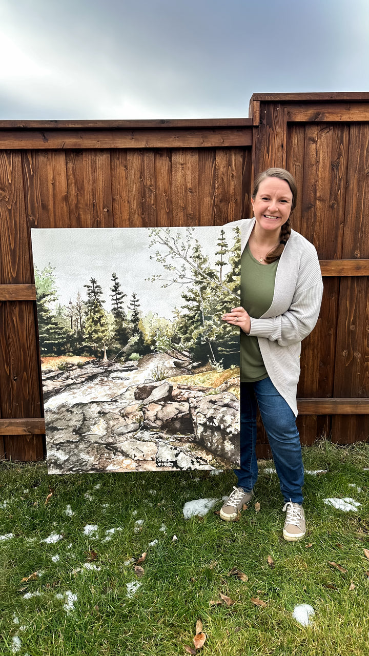 By the River, Large Canvas Print