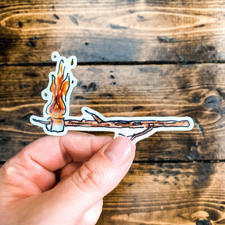 Flaming Marshmallow, Vinyl Sticker