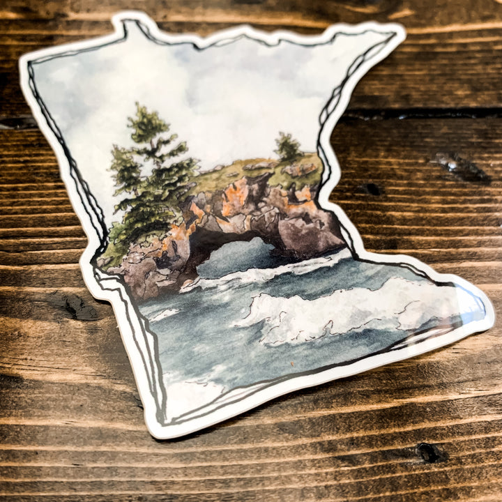 MN Outline Hollow Rock, Vinyl Sticker