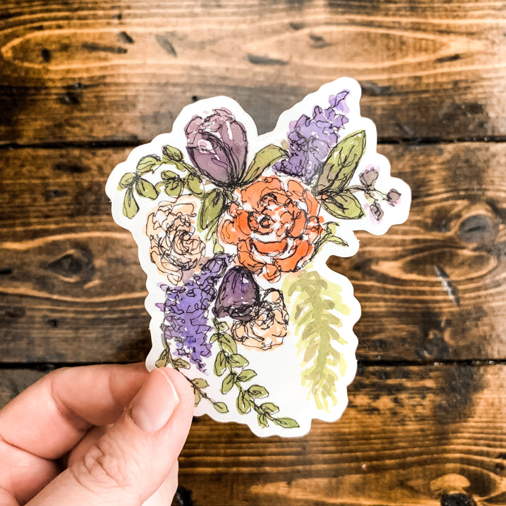Flower Bouquet, Vinyl Sticker