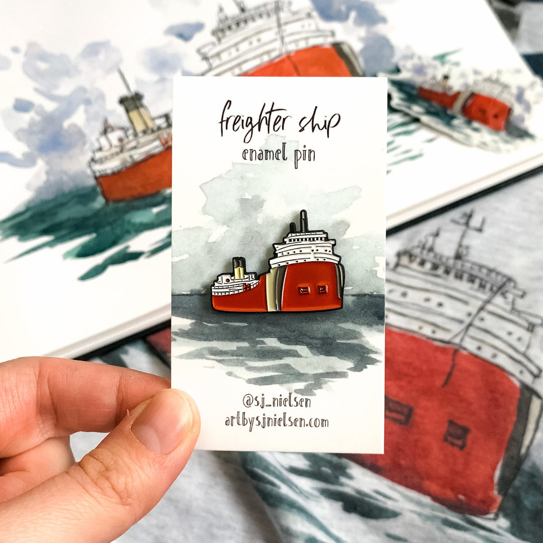 Freighter Ship, Enamel Pin