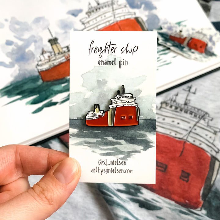 Freighter Ship, Enamel Pin