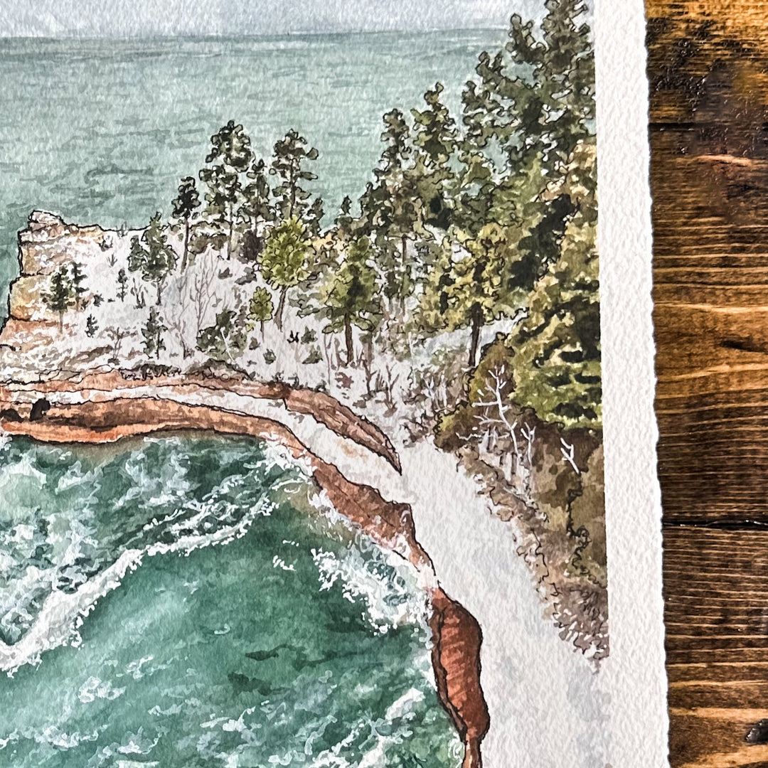 Pictured Rocks National Lakeshore, Original Watercolor