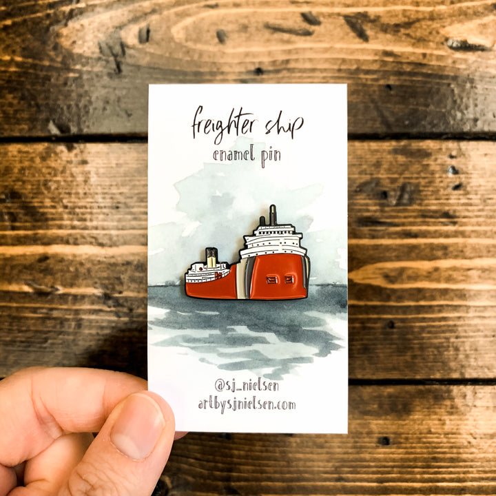 Freighter Ship, Enamel Pin
