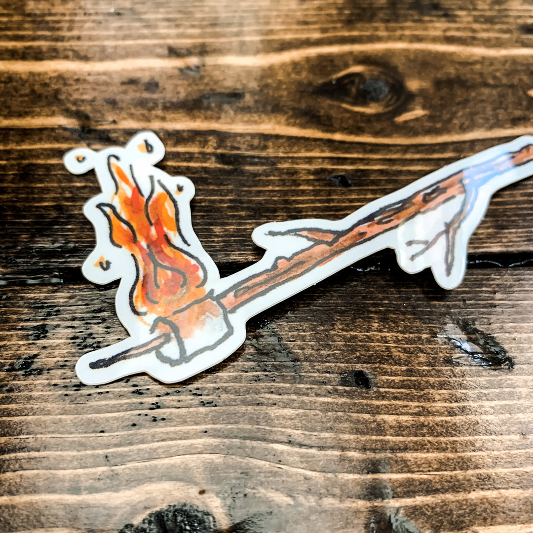 Flaming Marshmallow, Vinyl Sticker
