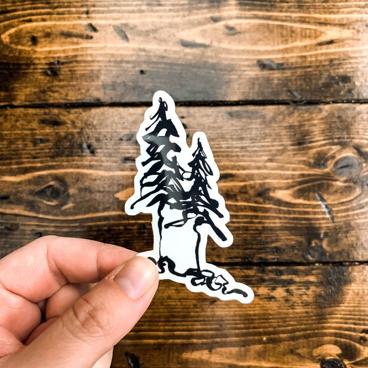Ink Pine Trees, Vinyl Sticker