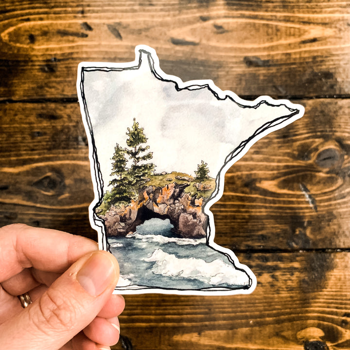 MN Outline Hollow Rock, Vinyl Sticker